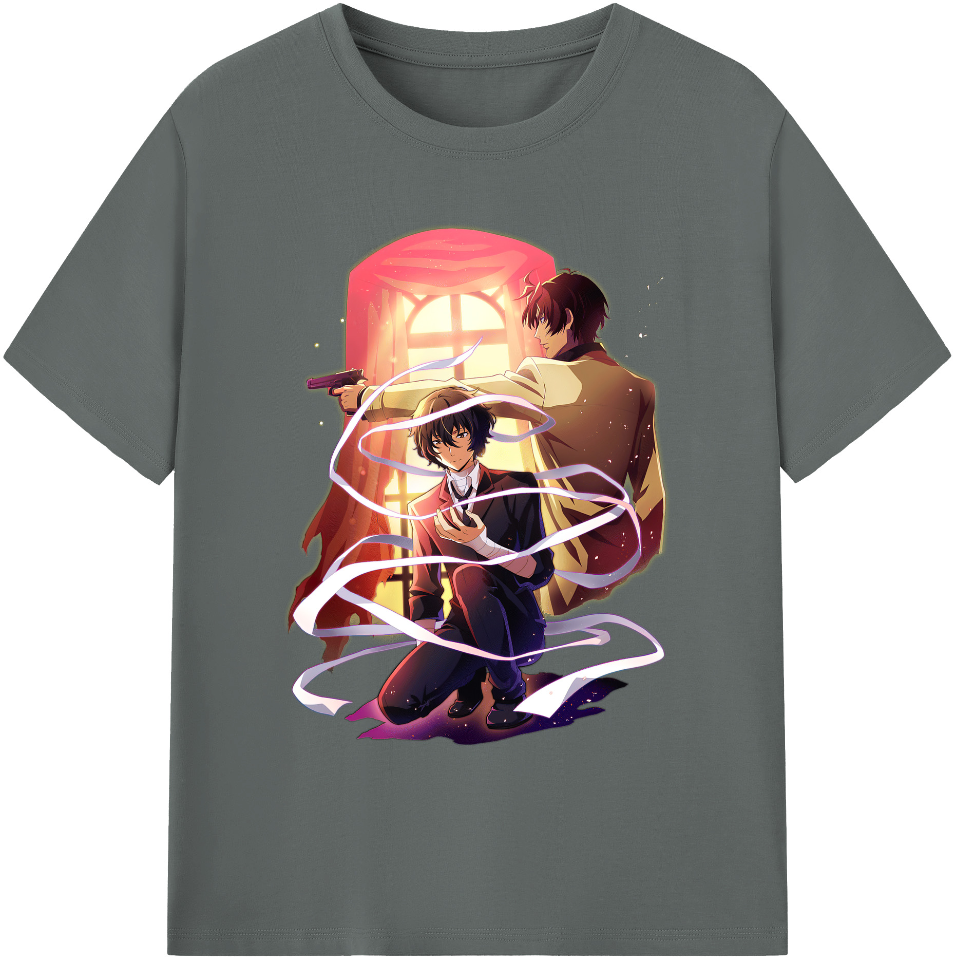 （画像用） 文豪ストレイドッグス Bungo Stray Dogs 綿100％ メンズ半袖Tシャツ｜肌触りやわらか＆通気性